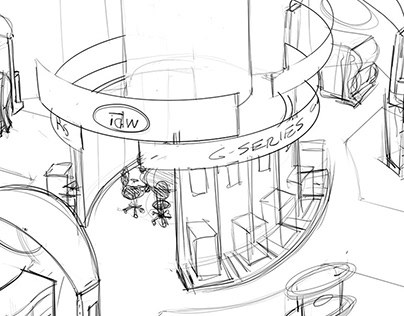 展臺設(shè)計，展臺設(shè)計草圖，展臺